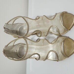 Caparros Gold Strappy Heels for Formal Occasions